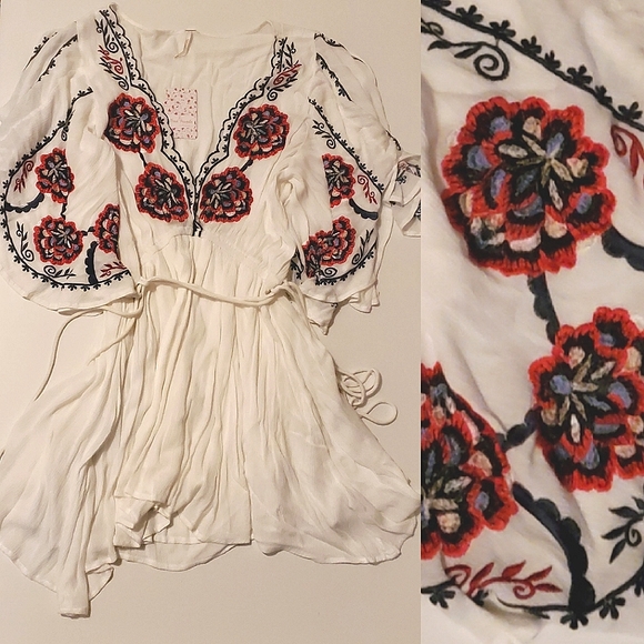 NWT💮OFFER💮 Free People Floral Embroidered Dress, Medium - Picture 14 of 16
